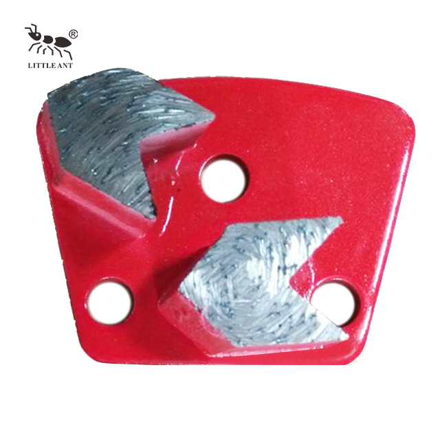 Trapezoid-Metall-Diamantschleifplatte für Beton 2 Pfeilgetriebe kreisförmig trockener und nasser Verwendung grobblau